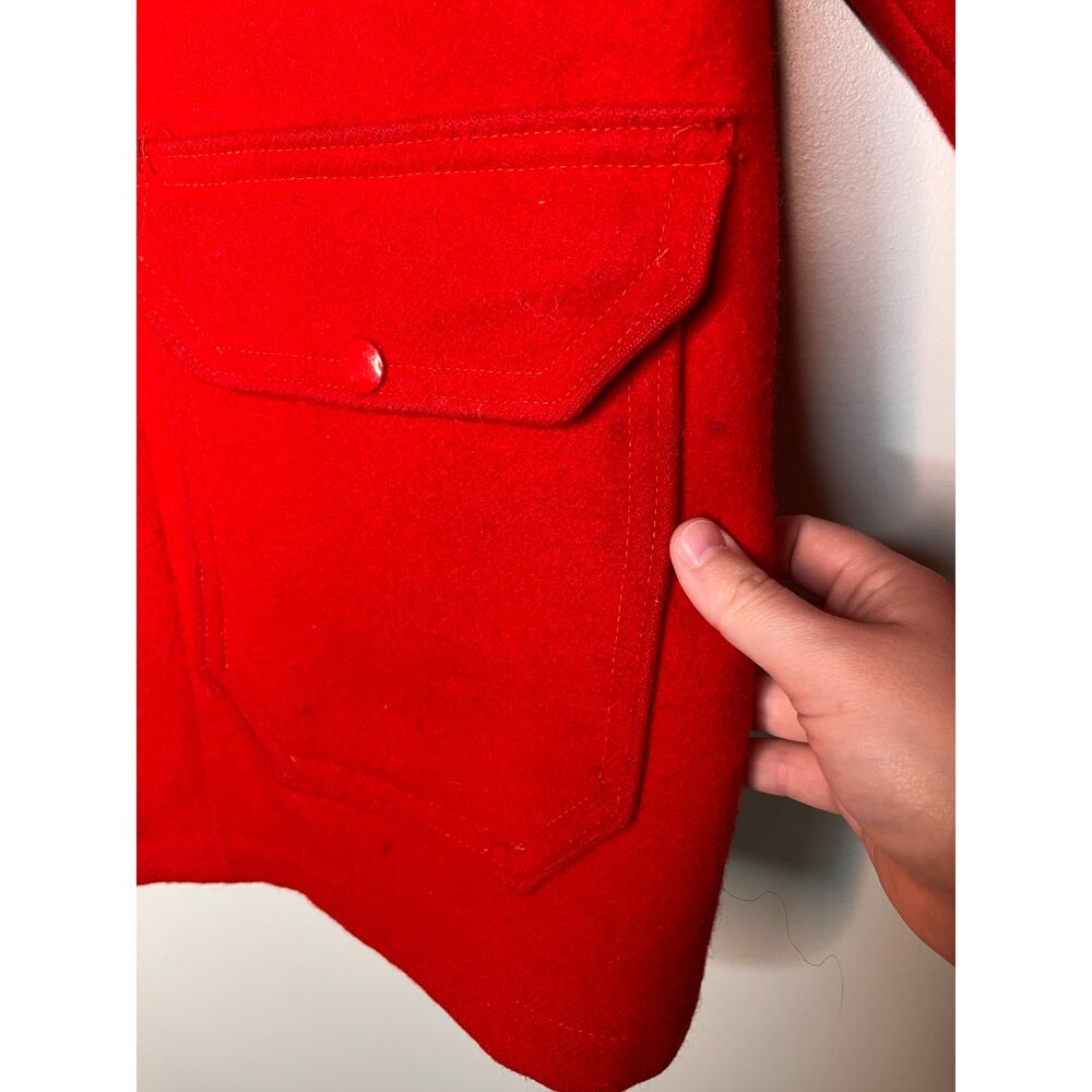 1960s Woolrich Wool Red Mackinaw Hunter Utility Chore Farm Country Jacket 38 L - Picture 6 of 10